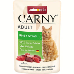 Animonda Kattenportiezakje Carny Adult 12x85g - Rund + Struisvogel