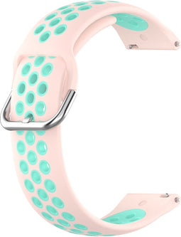 Siliconen Sport Air Bandje Geschikt voor Samsung Galaxy Watch 5 / Pro / 4 / 3 / Active 2 - Roze / Lichtgroen