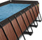 EXIT Wood zwembad 540x250x122cm met zandfilterpomp - bruin