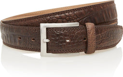 Leren Riem - Leren riem heren / dames - Croco leren pantalon riem - riemen heren - Bruin Maat 105 - Totale lengte 120cm