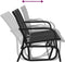 vidaXL Schuifbank tuin 120,5x76x86,5 cm textielfolie en staal zwart