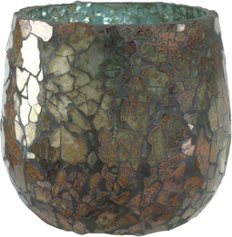 PTMD Carice windlicht - glasmozaïek - H10 x Ø10 cm. - Glas - Koper