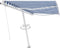 vidaXL - Luifel - vrijstaand - handmatig - uittrekbaar - 350x250 - cm - blauw - en - wit