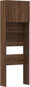 vidaXL - Wasmachinekast - 64x24x190 - cm - bewerkt - hout - bruin - eikenkleurig
