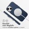 Accezz MagSafe Leather Backcover - Krasbestendig - Donkerblauw (iPhone 15)