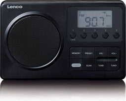 Lenco MPR-035BK - Draagbare PLL FM Radio - 20 voorkeuzezenders - Zwart
