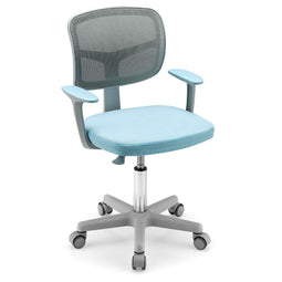Coast Kinderbureaustoel 360°- Draaibaar Jeugdstoell-Hoogte Verstelbaar- Turquoise 80-91,5 cm