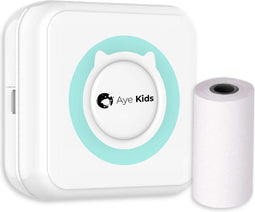 AyeKids Fotoprinter Printer - Bluetooth - Draadloos - Incl. 1 Rol Fotopapier - Mini Printer - Pocket Printer - Blauw