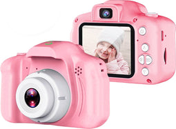 AyeKids Kindercamera 2 in 1 - Voor & Achter Camera - Incl. 32GB SD - 6 x 8 x 5 cm - Fototoestel voor Kinderen - Roze