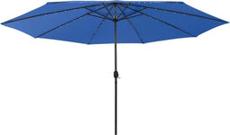 vidaXL - Parasol - met - LED-verlichting - 400 - cm - azuurblauw