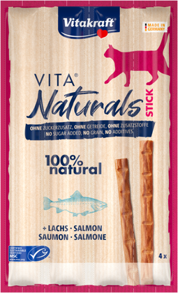 Vitakraft - Vita Naturals Cat Stick Zalm 4x dierensnack