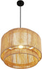 tectake® Plafondlamp Lignea Lux - Hanglamp Boho stijl - Ø46 x 32 cm - Jute lampenkap - 40W - Decoratieve verlichting woonkamer slaapkamer eetkamer