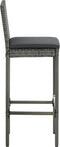 vidaXL - Tuinbarkrukken - met - kussens - 2 - st - poly - rattan - grijs