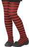 Carnaval verkleed panty voor kinderen van 6 tot 12 jaar - gestreept - zwart/rood - heksen - 40 denier
