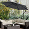 Juskys Brazil - Zweefparasol - 330 cm - Donkergrijs