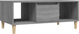 vidaXL - Salontafel - 90x50x36,5 - cm - bewerkt - hout - grijs - sonoma