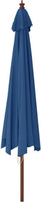 vidaXL - Parasol - met - houten - paal - 400x273 - cm - azuurblauw