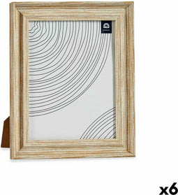 Fotolijsten Kristal Gouden Hout Bruin Plastic (26 x 2 x 31 cm) (6 Stuks)