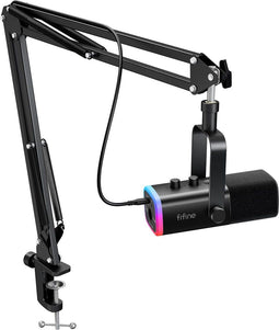 FIFINE AM8T - USB / XLR Studio microfoon - PC-Gaming met Flexibele Arm (66cm)