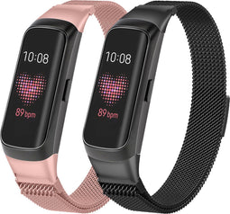 iMoshion Milanees Watch bandje Multipack Geschikt voor Samsung Galaxy Fit - Zwart / Rosé Goud