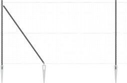 vidaXL - Hekpalen - met - Spike - 13 - stuks - Ø32 - mm - 180 - cm - Gegalvaniseerd - Staal