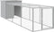 vidaXL - Kippenhok - met - ren - 110x405x110 - cm - staal - lichtgrijs