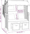 vidaXL - Strandstoel - met - kussens - poly - rattan - en - hout - zwart - en - grijs