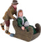 Dickensville Kerstfiguur Man Duwt Vrouw In Slee 7 X 2 Cm