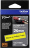 Labeltape flexibel Brother TZe, TZ TZEFX661 Tapekleur: Geel Tekstkleur:Zwart 36 mm 8 m