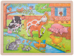 Goki Houten Legpuzzel - Op de Boerderij, 48st.