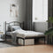 vidaXL - Bedframe - met - hoofdbord - metaal - zwart - 100x190 - cm