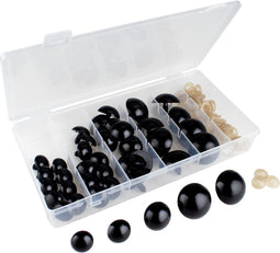 Faas Grote Veiligheidsoogjes - Veiligheids Oogjes - 80 stuks - 17 t/m 30 mm - Zwart (80 stuks)