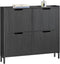 Sobuy Schoenenkast - 4 Flip-lades - Zwart - 100x19x91 cm