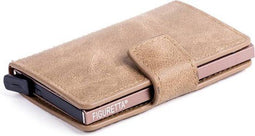 Figuretta PU Card Protector - RFID Bescherming - Zandbruin