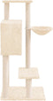 vidaXL - Kattenmeubel - met - sisal - krabpalen - 108,5 - cm - crèmekleurig