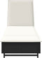 vidaXL - Ligbed - met - wielen - en - kussen - poly - rattan - zwart