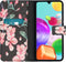 iMoshion Hoesje Geschikt voor Samsung Galaxy A41 Hoesje Met Pasjeshouder - iMoshion Design Softcase Bookcase - Zwart / Roze / Blossom Watercolor Black