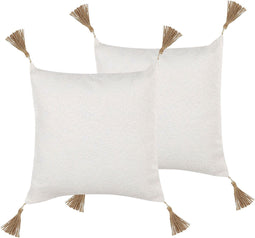 AZALEA - Sierkussen set van 2 - Beige - 45 x 45 cm - Polyester