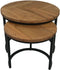 HSM Collection Salontafel Ronin Visgraat Naturel/Zwart Eiken/Metaal Set van 2