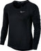 Nike Dry Miler Hardloop Longsleeve Shirt Dames Sportshirt - Maat L - Vrouwen - zwart