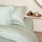 Coco & Cici - Tencel Sateen Hoeslaken Topper 180 x 210 x 10 cm - 2 Persoons Beddengoed - Lyocell - Elastiek Rondom - Grijs Groen - Extra Zacht