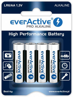 Everactive LR64BLPA - AA Alkaline Wegwerpbatterij 1,5 V 3000 mAh - Wit (4 stuks)