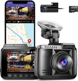 AZDOME Dash Cam Front 4K Rear 1080P, Built-in 5G WiFi GPS
