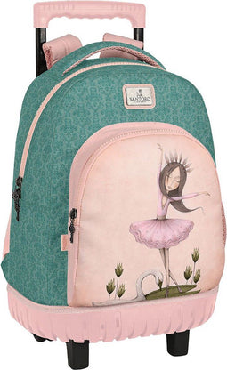 Schoolrugzak met Wielen Santoro Swan lake Grijs Roze 32 x 45 x 21 cm
