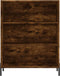 vidaXL - Schappenkast - 69,5x32,5x90 - cm - bewerkt - hout - gerookt - eikenkleurig
