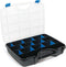 TAYG Sorteerdoos - 388 x 290 x 61 mm - 21 uitneembare bakjes - Transparant Blauw