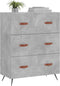 vidaXL - Ladekast - 69,5x34x90 - cm - bewerkt - hout - betongrijs