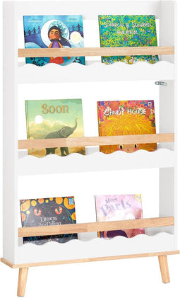 SoBuy KMB77-W - Kinderboekenkast - 3 Trapplanken - Wit