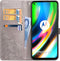 Hoesje Met Pasjeshouder Geschikt voor Motorola Moto G9 Plus - Mandala Bookcase - Grijs