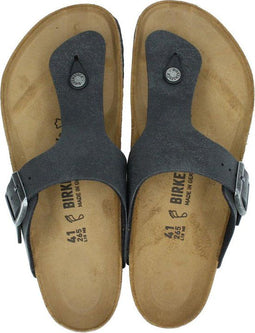 Birkenstock Ramses - Heren Teenslipper - Imitatieleer - Zwart - Maat 45